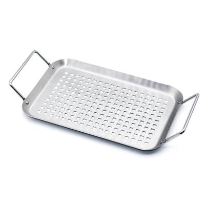 China Non Stick Dustproof Barbecue Grilling Tray Baking Pan Stainless Steel BBQ Roasting Pan for sale