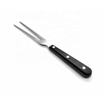 China Easily Cleaned High Quality Stainless Steel BBQ Meat Fork Serving Cooking Bread Cutting Fork Black Kitchen Forks for sale