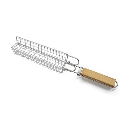 China Heat Resistance Kebab Grilling Baskets For Outdoor Grill With Foldable Handle for sale