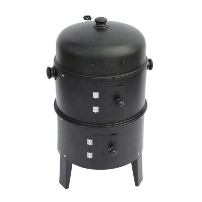 China Adjustable Size 3 in 1 Vertical Charcoal Barrel Charcoal Grill Smoker Grill Smokeless Outdoor BBQ Grill for sale