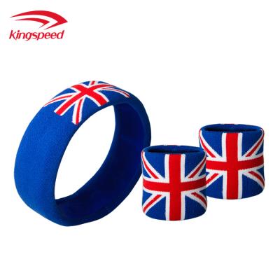 China Universal Custom Flag Logo Wristband Set Sport Basketball, Volleyball Wristbands Shape Elastic Wristbands for sale