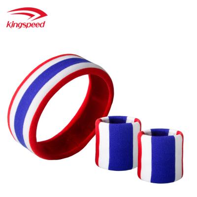 China Universal Custom Cotton Sweatband Hand Wristband Yoga Sports Jacquard Fashion Headband Elastic Wrist Suit for sale