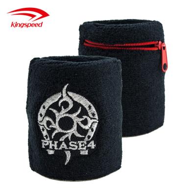 China Custom Universal Wristband Wallet Hairband Headband with Pocket Zipper Wrist Band for sale