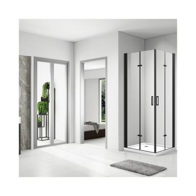 China Modern High Quality Black Aluminum Glass Shower Enclosure Shower Rooms For Bathroom for sale