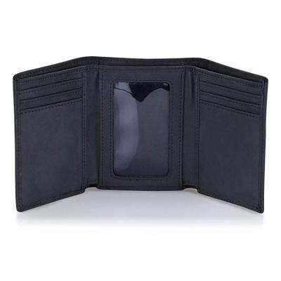 China Custom RFID RFID Blocking Genuine Leather Men's Triple Holder Credit Card Money Wallet for sale