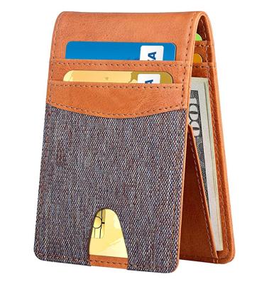 China Wholesale Front Pocket Leather Vintage Minimalist RFID Blocking Wallet Credit Card Bifold Holder for sale