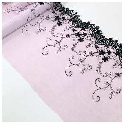 China Sustainable Factory discounts embroidery thread embroidered lace with water soluble edge guipure lace for sale