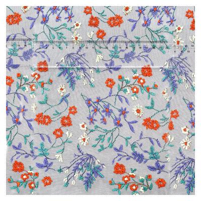 China Sustainable Multiple color combinations of flower embroidery and lace support customization Voile Fabric for sale