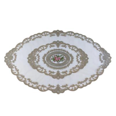 China Sustainable European Vintage Lace Table Mat Embroidered Lace placemats for dining table for sale