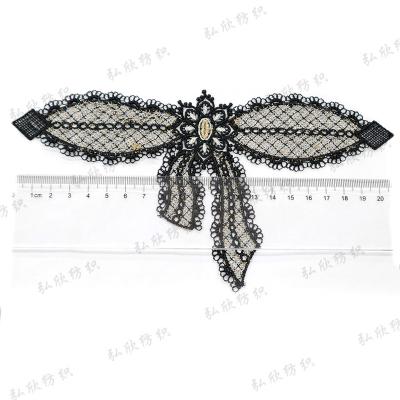 China Home Hotel Restaurant Black customizable bow embroidery clothing accessories clothing pendants Christmas pendants for sale