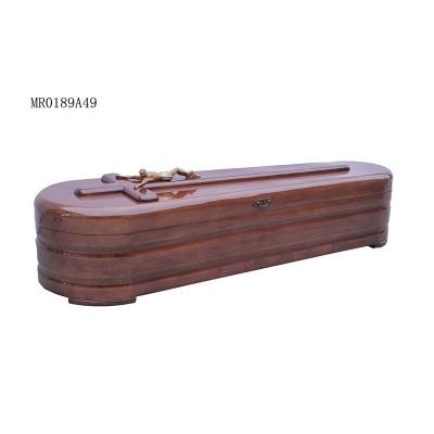 China Eco-Friendly.Stocked European-Style crosses design wooden coffins for sale for sale