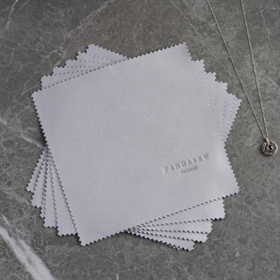 China PandaSew Durable Custom Suede Cleaning Cloth 15x15cm Logo Silver Polishing Cloth Microfiber For Jewelry for sale