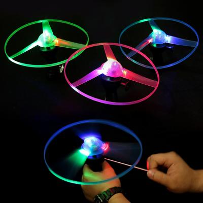 China Toy Pull String Electronic Flying Saucer With Light Luminous Toys For Kids From Manufacturer for sale