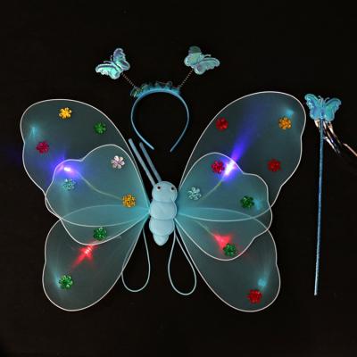 China Best bars produckt double layer luminous fairy butterfly wings Halloween costume butterfly wings for sale