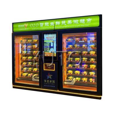 China Factory price 32 inch double cabinet for fresh fruit and vegetable sale | Supermarket Make Money Vending Machine For Sale 2290*2950*1070mm for sale