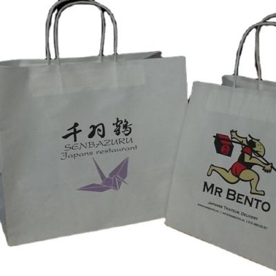 China Wholesale Fashion Jewelry Storage Manufacturer Custom Printed White Brown Kraft Paper Shopping Bag With Handles for sale