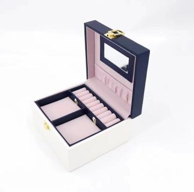 China Fashion China Factory Stock Style Multi-Function Collection Box Pu Fashion Jewelry Case Elegant Box Available Packaging Sliver for sale