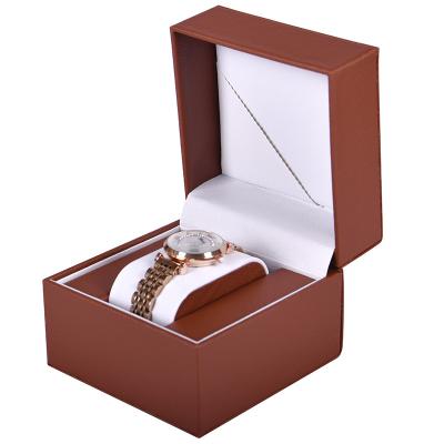 China Hot Sale Fashion Small Lower Price Display Professional Custom Gift Package Square Leather Watch Box for sale