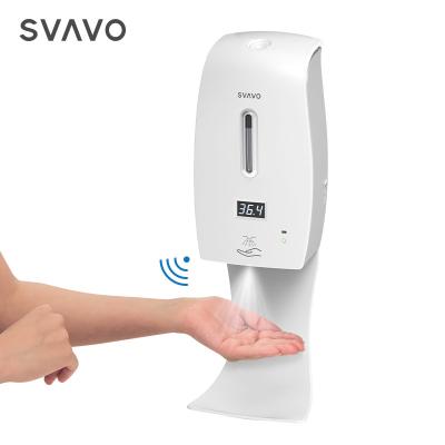 China Foam High Temperature Voice Reminder Function Automatic Soap Dispenser SVAVO Alarm Alcohol Hand Sanitizer Liquid Soap Dispenser With Stand for sale