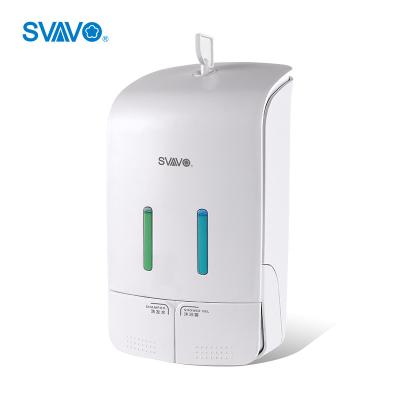 China SVAVO ORIGINAL design of double soap dispenser 1100ml hospital double medical manual soap dispenser for sale