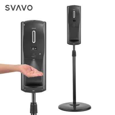 China Modern Automatic Soap Dispenser Liquid Free Hand Soap Dispenser Touchless SVAVO Thermometer Hand Sanitizer Dispenser for sale