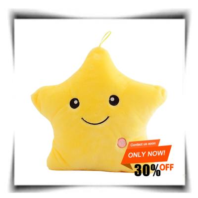 China Factory Outlet Creative Plush Toy Luminous Pillow Soft Stuffed Glowing Colorful Stars Cushion Led Light Toys for sale