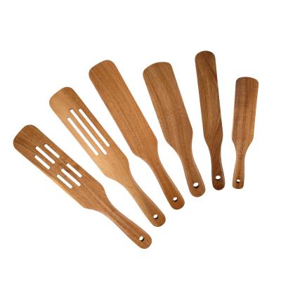 China Hopesun Amazon Wholesale Hot Selling 6Pcs Kitchen Utensils Natural Wooden Cookware Set Sustainable for sale