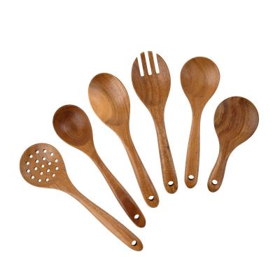 China Hopesun Walmart Sustainable Hot Selling Wholesale Wooden Kitchen Utensils Set Kitchen Wooden Cookware for sale