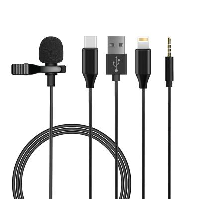 China Sound Perfect Portable USB Lapel Microphone Lavalier 3.5Mm Cable Clip On Microphone For Phone And Laptop Microphone for sale