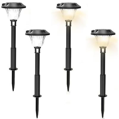 China Garden Solar Powered Lawn Lamp Easy Install Durable Waterproof Black LED Landscape Light Outdoor Yard Decoration Bulb for sale