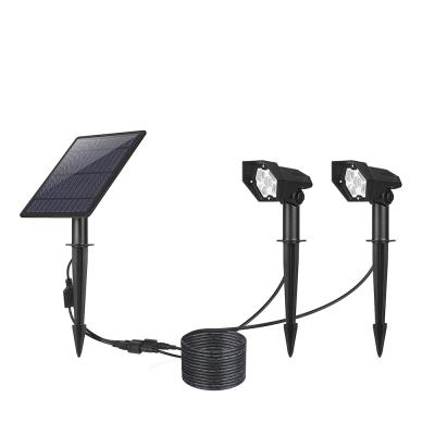 China Yard Garden Light Stand Dual Head Spotlights Wall Landscape Tree Led Street Solar Spotlight for sale