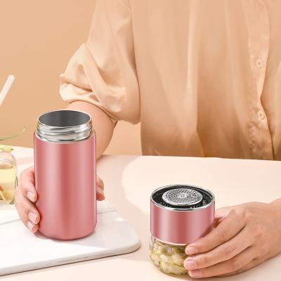 China Viable Portable Stainless Steel Tea Water Cup Bottle For Car With Tea Infuser Water Bottle With Custom Logo for sale