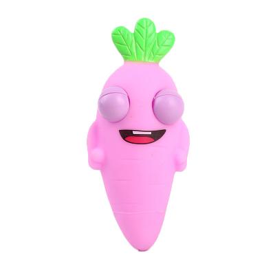 China Relife Toy Cheap Funny Wholesale Children's Worry Decompression Toys Radish Eye Emoticon Plastic Burst Toy Cute Prank Googly Eyes Toy Squeeze Plastic Toy for sale