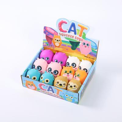 China Wholesale Mini Soft Toy Creative Cute Pet Eye TPR Cat Big Exhaling Decompression Ball Ride Squeeze Toy Flour Toy for sale