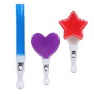 China Party props wholesale transparent flashing star-shaped flashing toy short star-shaped concert light stick heart style party LED glow flashing stick for sale