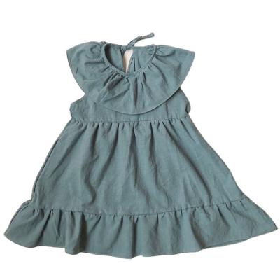 China Hot Sale 2021Summer Baby Dress Sleeveless Size Color Comfort Pure Cotton Plus Size Clothing and Girl Dress Design Canvas Dress for sale