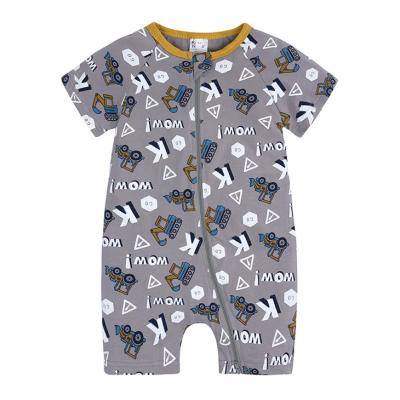 China Wholesale Baby Short Sleeve Cotton Short Sleeve Sheer Letter Printed Jumpsuit Newborn Baby Clothes Romper for sale