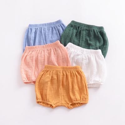 China Wholesale Breathable Casual Soft Canvas Infant Bloomers Cotton Summer Baby Ruffle Unisex Shorts for sale