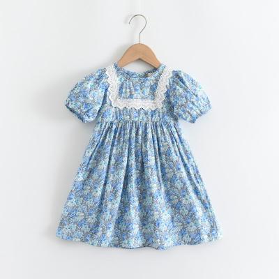 China 2021 New Summer Kids Clothing Breathable Sleeve Breathable Princess Dress Children Floral Dress 3-8years for sale