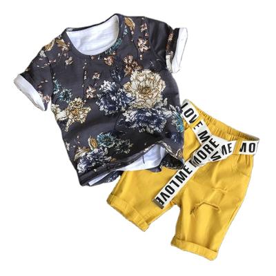 China Newest Chinese Style Pudcoco Fashion Toddler Baby Boy Clothes Print T-shirt Cotton Tops Short Pants 2Pcs Teams Summer Clothes for sale