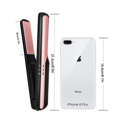 China Mini hair Iron 2 in 1 wireless hair straightener with USB Charging hair curler in 3D Floating Design for sale