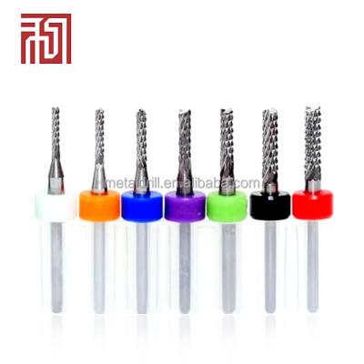 China High Precision Hole Position CNC Carbide PCB Engraving Bit Corn Teeth End Mill Cutter Fiberglass Router Bit for sale