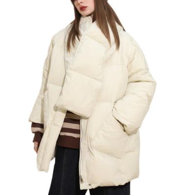 China Waterproof OEM Womens Winter Jackets Coats Custom Elastic Cuffs Cropped Padded Puffer Jacket For Women Custom Windproof  Down Jacket Women for sale