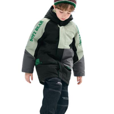 China Sustainable OEM Kids Winter Jackets Coats Custom Elastic Cuffs Cropped Padded Puffer Jacket Custom Windproof  Down Jacket For Boys for sale