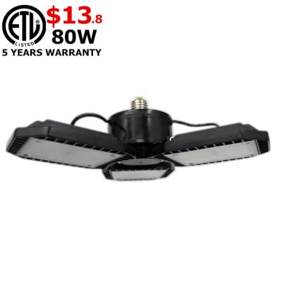 China Garden Garage Lighting ETL Listed 120LM/W 60W 80W 100W 120W Motion Sensor Defomable LED Garage Light for sale