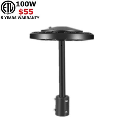 China TOP Garden ETL IP65 100W LED Post Light 130lm/w Dusk To Dawn Garden Light 80W for sale