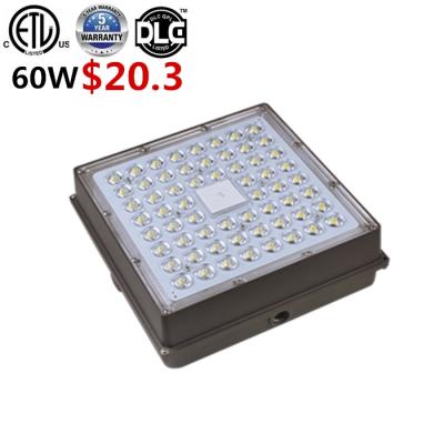 China PREMIUM Outdoor Waterproof 100-277V Aluminum + PC 60W 80W 100W 120W 140W Led Canopy Outdoor Gas Station Fixture for sale