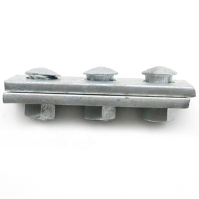 China Pipeline Steel Pole Fittings Galvanized Clamp Type Guy Clamp 3 Cable Hanger Bolt for sale