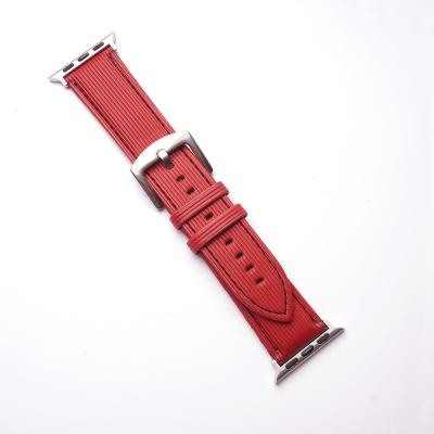 China Fashion. High Quality Sports PU Leather For Waterproof For iwatch Band Watch Bands Red Strap for sale