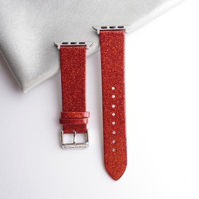 China Rainbow Red Genuine Sport Stylish Custom Style Watch Case PU Material Authentic For iwatch Strap For Sale for sale